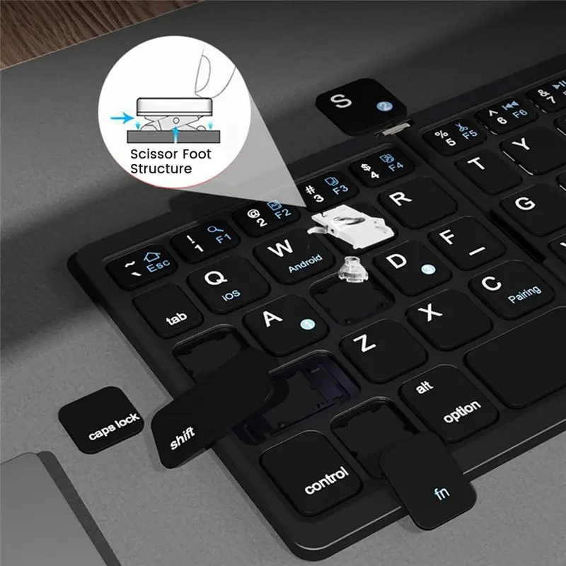 SWXF Foldable Bluetooth Wireless Keyboard with Touchpad Ultra Slim Pocket Folding Keyboard for IOS,Android, PC Tablet