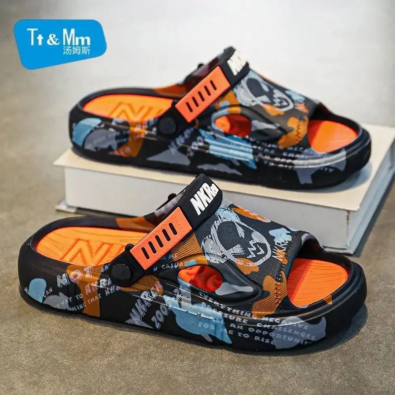 Summer Beach Sandals Man Outdoor Comfortable Rubber Slippers for Men Pvc Sale 2024 Style Eva Low Price Clappers Trend Fun Shoes