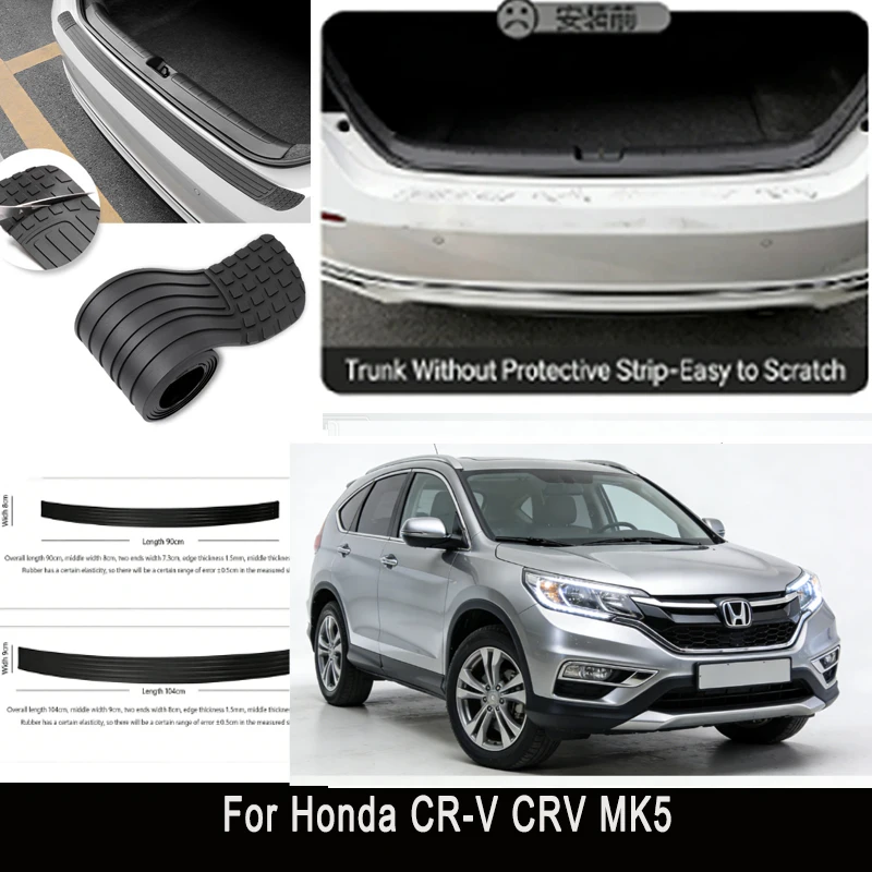 

For Honda CR-V CRV MK5 Rear Trunk Guard Plate Sticker Car Rear Bumper Trim Anti-Kicked Scratch Protector Sticker Strip