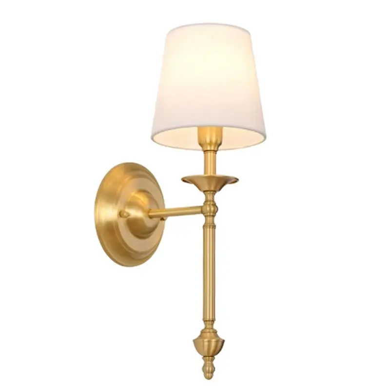 B-Est Europe For Bedroom Living Room European Vintage Fabric Wall Lamp Iron Decorative Lights Sconces Applique Indoor A