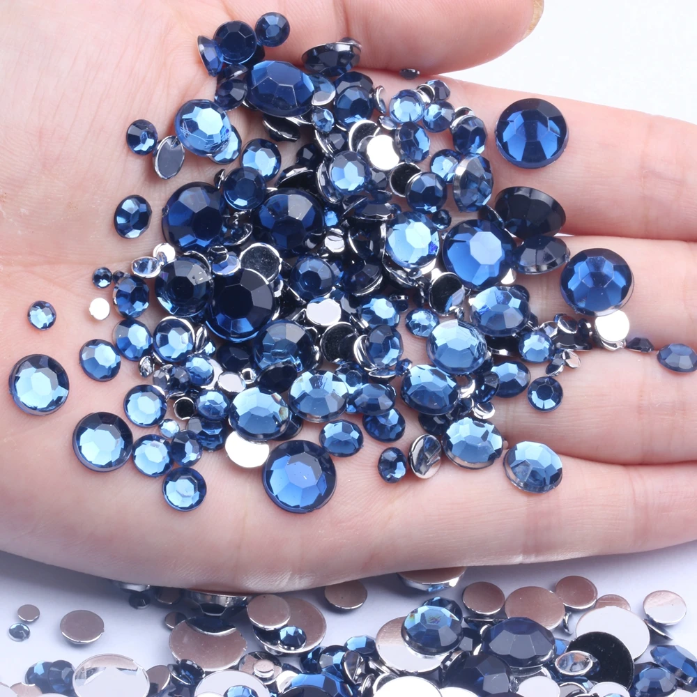 

6mm 90pcs Acrylic Rhinestones Flat Back Flat Facets Many Colors For Nails Art Glue On Beads DIY Jewelry Making