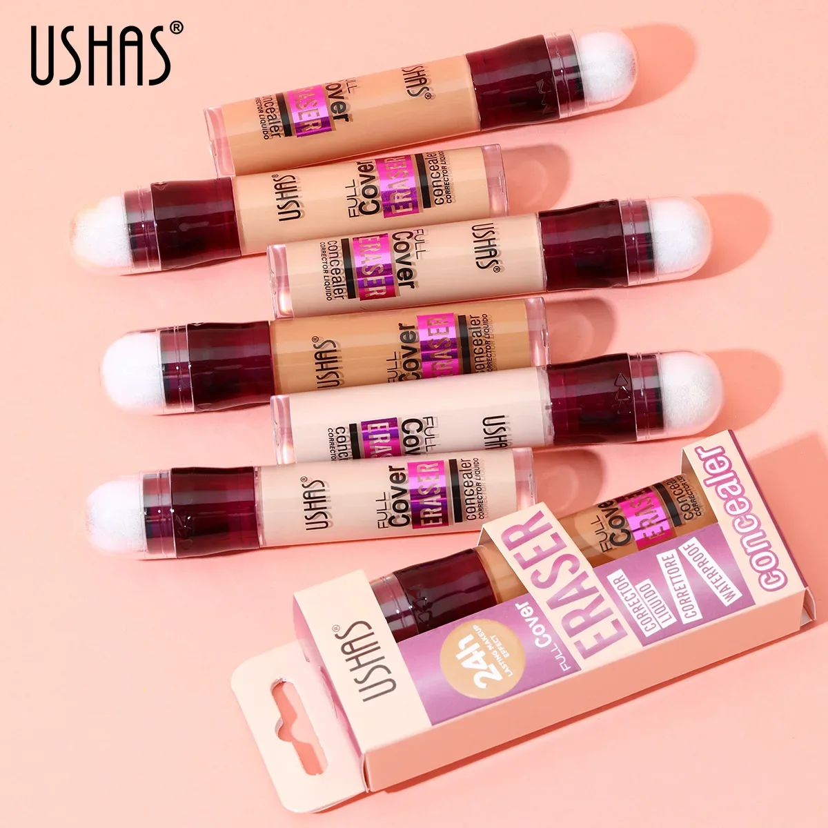 Gezichtsconcealer Sponskop Matte Vloeibare Foundation Make-Upolie Controle Langdurige Bb Cream Waterdichte Cosmetica Fleuren