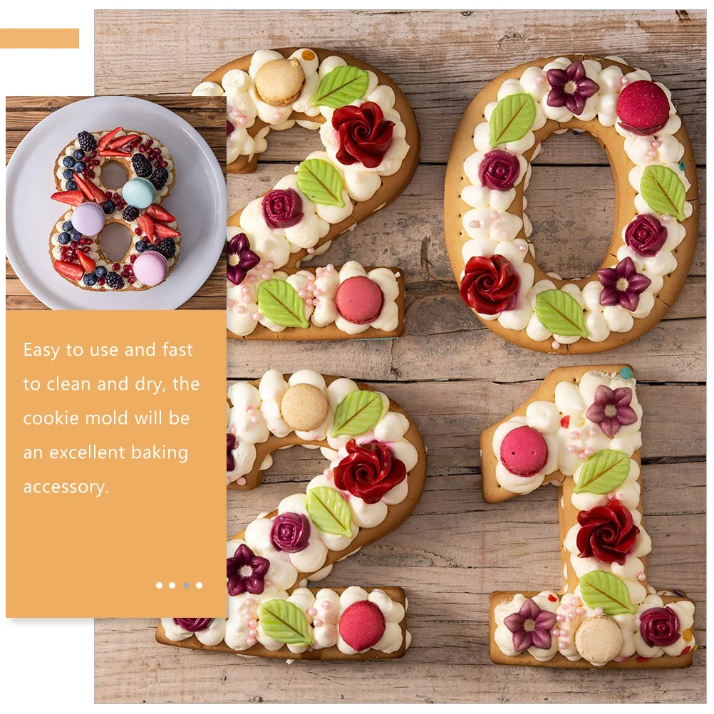 

9 Pcs Digital Cake Mold PET Number Molds Baking Fudge for DIY Stencils The Numbers