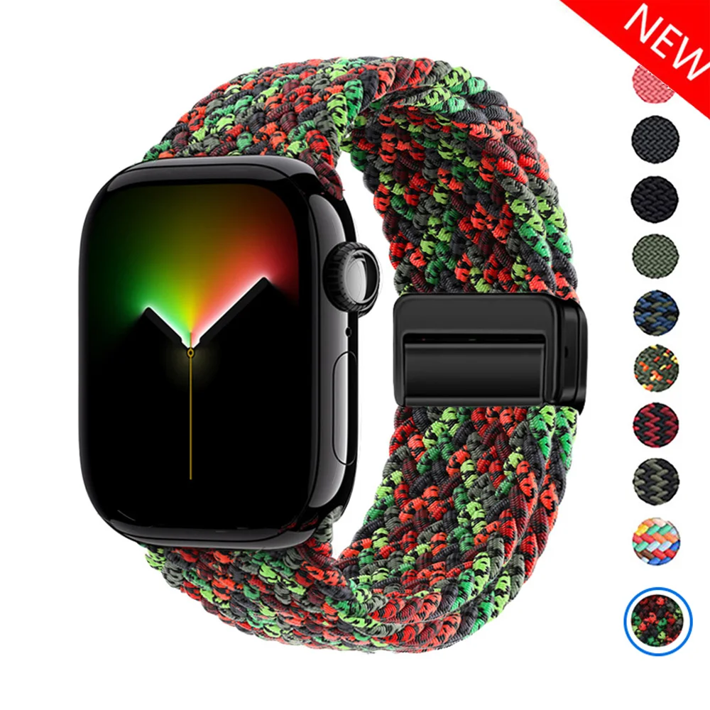 Geflochtene Magnetbänder für Apple Watch Armbänder 40mm 42mm 46mm 45mm 41mm 44mm 49mm Sport Correa Armband Serie 11 10 9 7 6 8