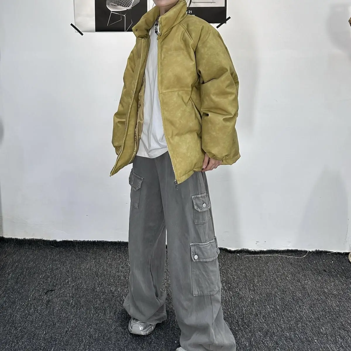 Winter Clothing - High-end Thick PU Leather Multi-purpose Loose and Warm Cotton Coat