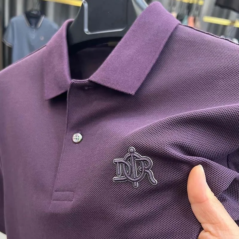 Luxury Spring and Autumn New Comfortable Casual Polo Shirt Fashionable Men' Brand Designer Original Letter Badge Long Sleeve Top
