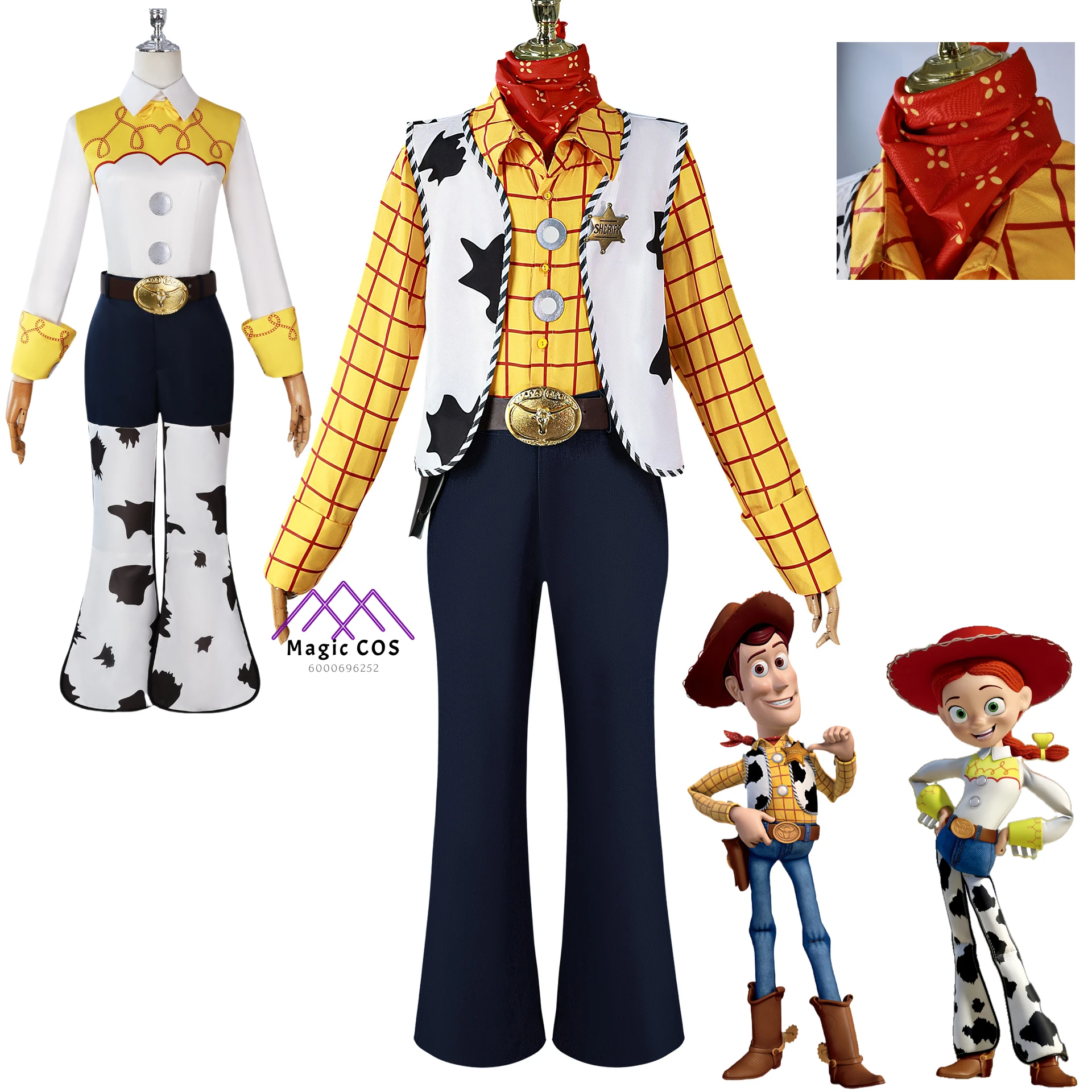 

Movie Anime Toy Woody Story Cowboy Clothes Suit Jessie Cosplay Costume for Adult Uniforms Woman Man Party Carnival Halloween