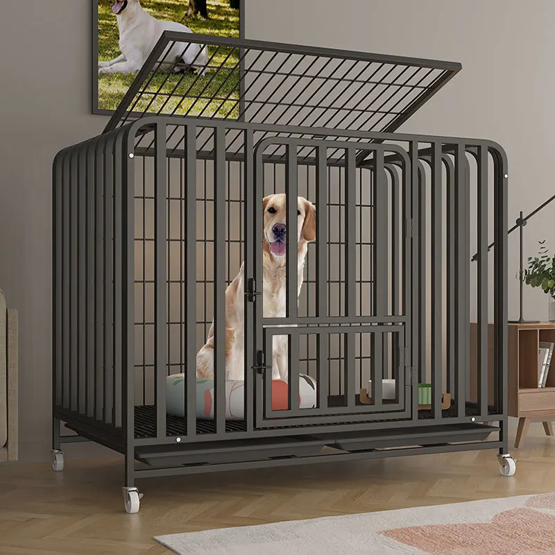 

Dog Cage Large Medium Dog Indoor with Toilet Separation Bold Pet Cage Golden Retriever Labrador Household Dog Cage