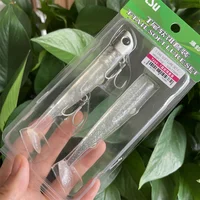 TSURINOYA, 9 Uds., 110mm, 35g, cabeza de anzuelo de fundición larga, cola en T, juego de señuelos blandos, sedal, señuelo de pesca de lubina, cebos grandes que se hunden