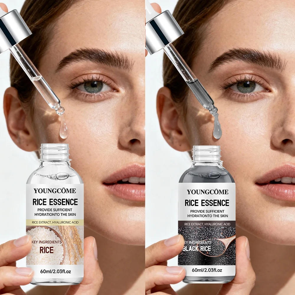 Glow Rice Ampoule Duo White & Black Rice Essence Serum with Hyaluronic Acid – Gentle Face Care for Pore Refining & Hydration
