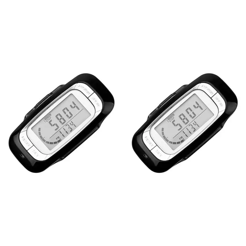 HLZS-2X Pedometer For Walking,Screen Pedometer With Clip And Lanyard Simple Walking Step Counter Accurate 3D Pedometer