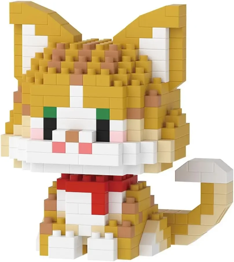 

Educational Mini Cat Building Blocks for Kid Adult Gift Toy 439 Pcs(Orange Tabby Cat)