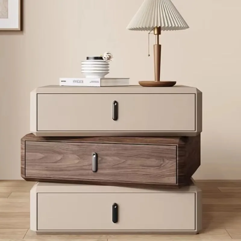 

Rotating Solid Ｗood Ｎightstand Modern Aesthetic Drawer Nordic Bedside Table Small Storage Mesitas De Noche Bedroom Furniture