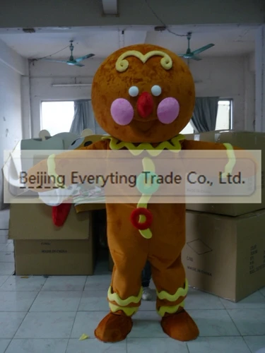 New Adult Hot Sale Foam Plush Gingerbread Man Fancy Cartoon Mascot Costume Plush Christmas Fancy Dress Halloween Mascot Costume