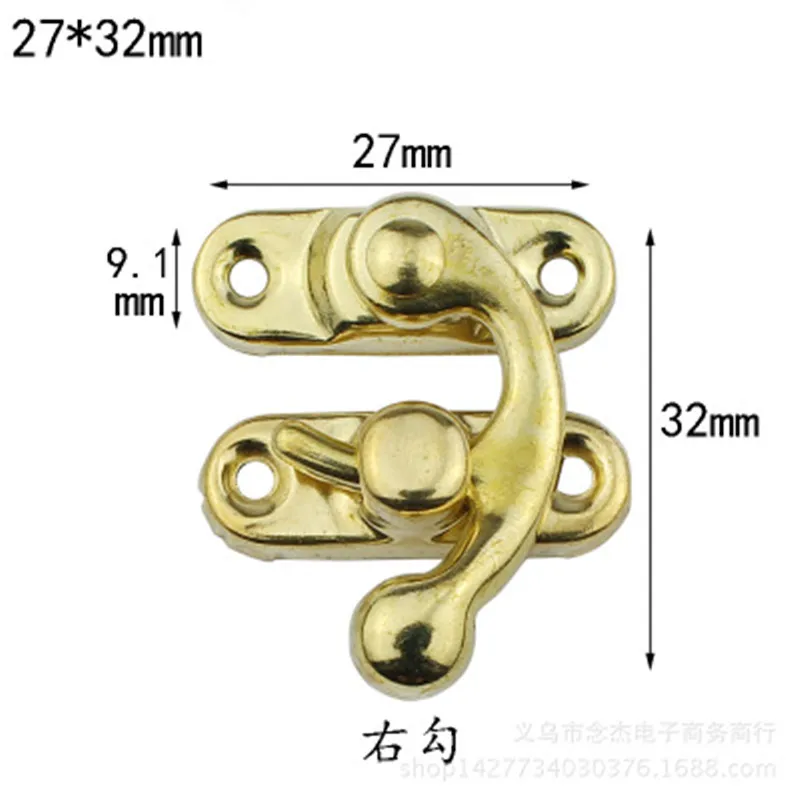 10PCS/Bag Vintage Metal Hardware Furniture Wooden Box Leather Bag Hardware Decorative Latch Clasps Lock Padlock Hasp With Screws