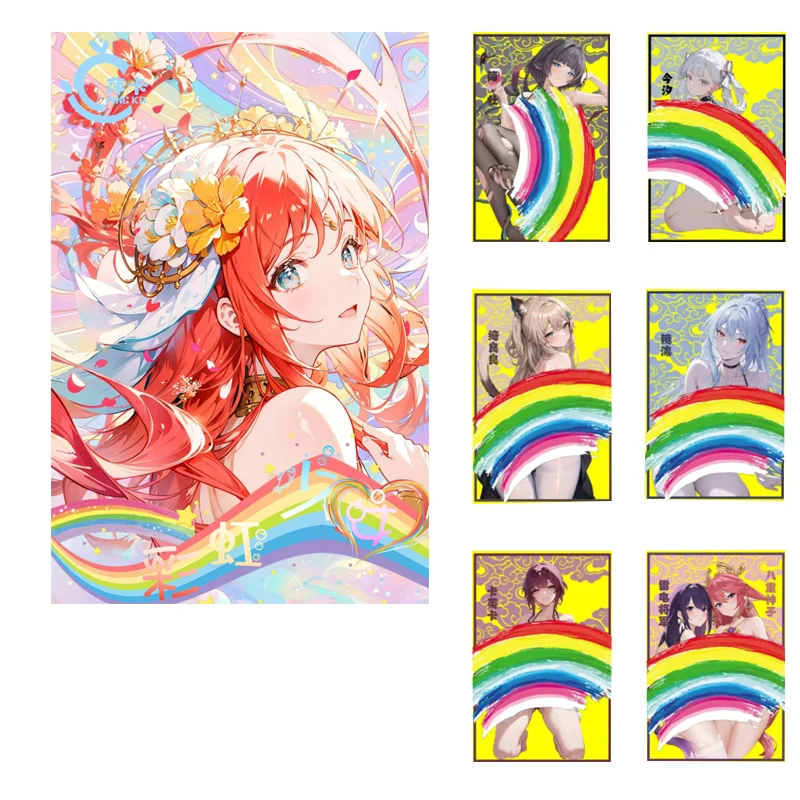 Goddess Story Booster Box PingKa Rainbow Girl A6 Metal Cards Pack Wholesale 1Case Board Games Playing Cards Rare Collection