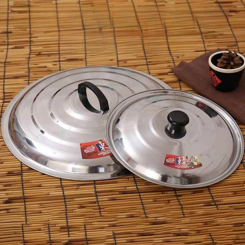 Large round Stainless Steel Fire Extinguishing Pot Lid Traditional Style Home Use Emergency Cooking Utensil Universal Bucket ...
