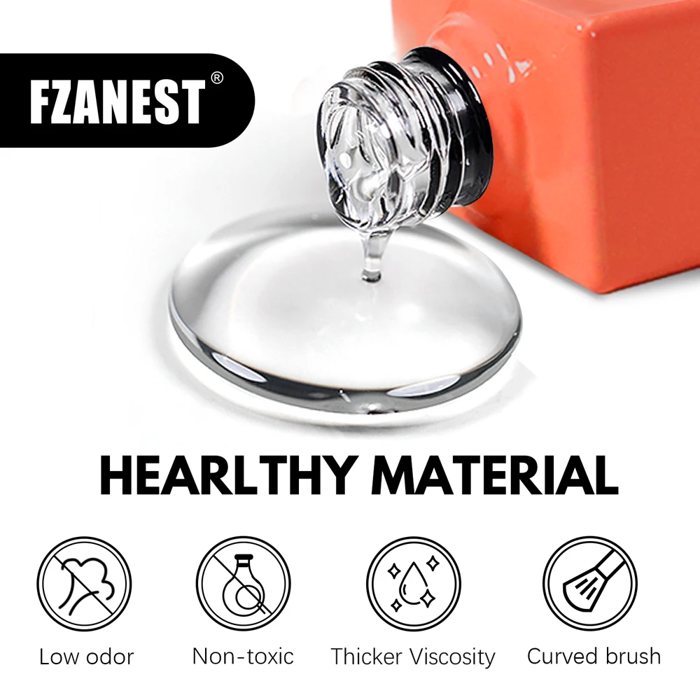 Fzanest capa superior de borracha jl cola essencial para unhas fortalecer pincéis para arte em unhas como conjunto de esmalte em gel novo construtor de tendência para unhas gel uv