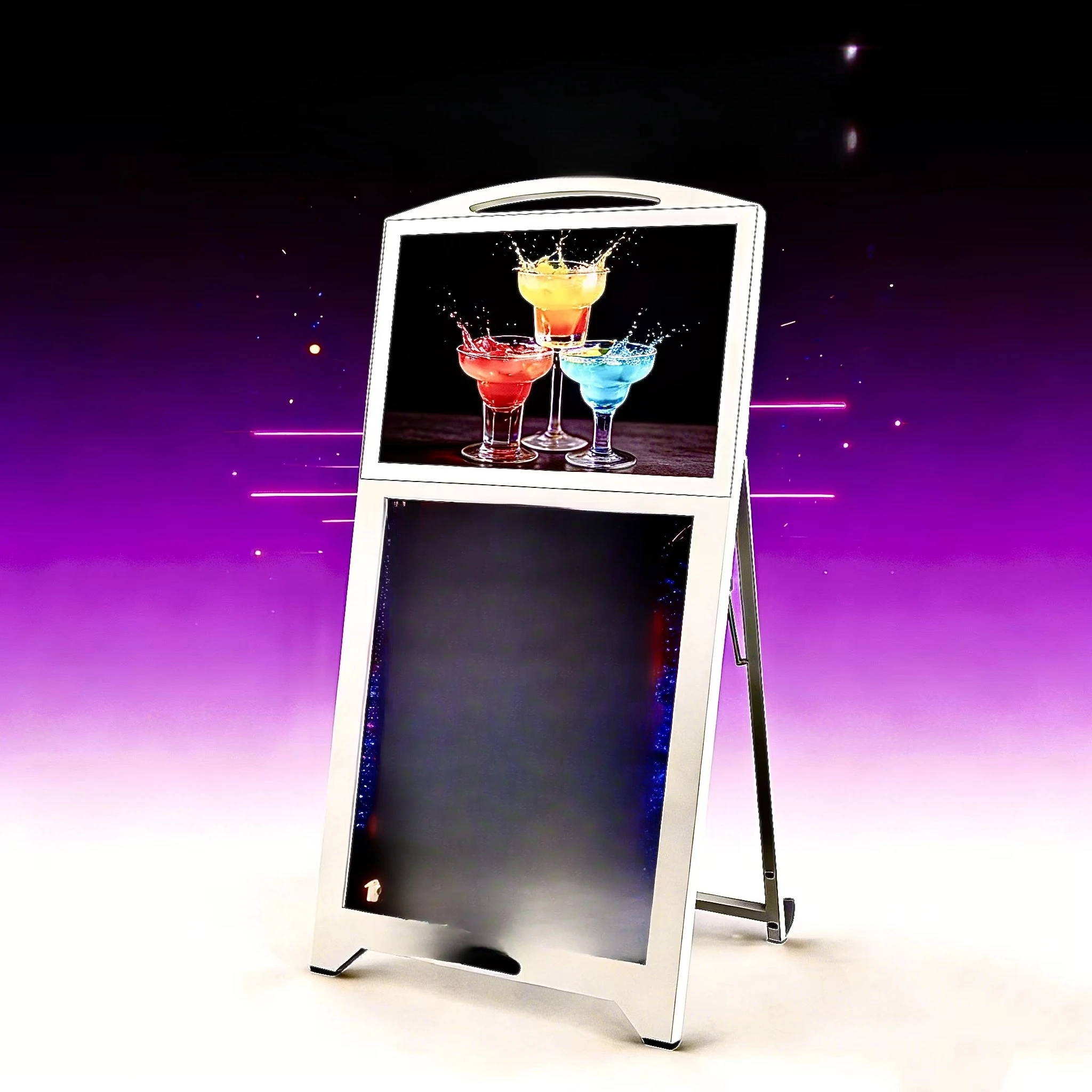21.5 Inch Outdoor Digital Menu Board LCD Advertising Display with LED Writable Blackboard Animation Function and SDK Support