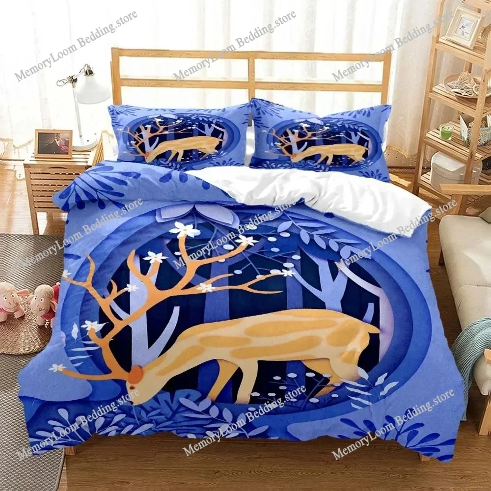 

Forest Deer Digital Print Polyester Bedding Sets Child Kids Covers Boys Bed Linen Set For Teens Bedding Set Home Textileextile