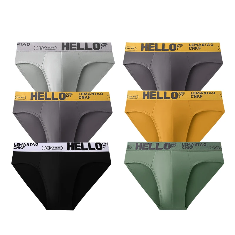 4pcs Men\'s Sexy Briefs Student Fashion Underwear Men\'s Panties Breathable Elastic Large Size Male Underpants