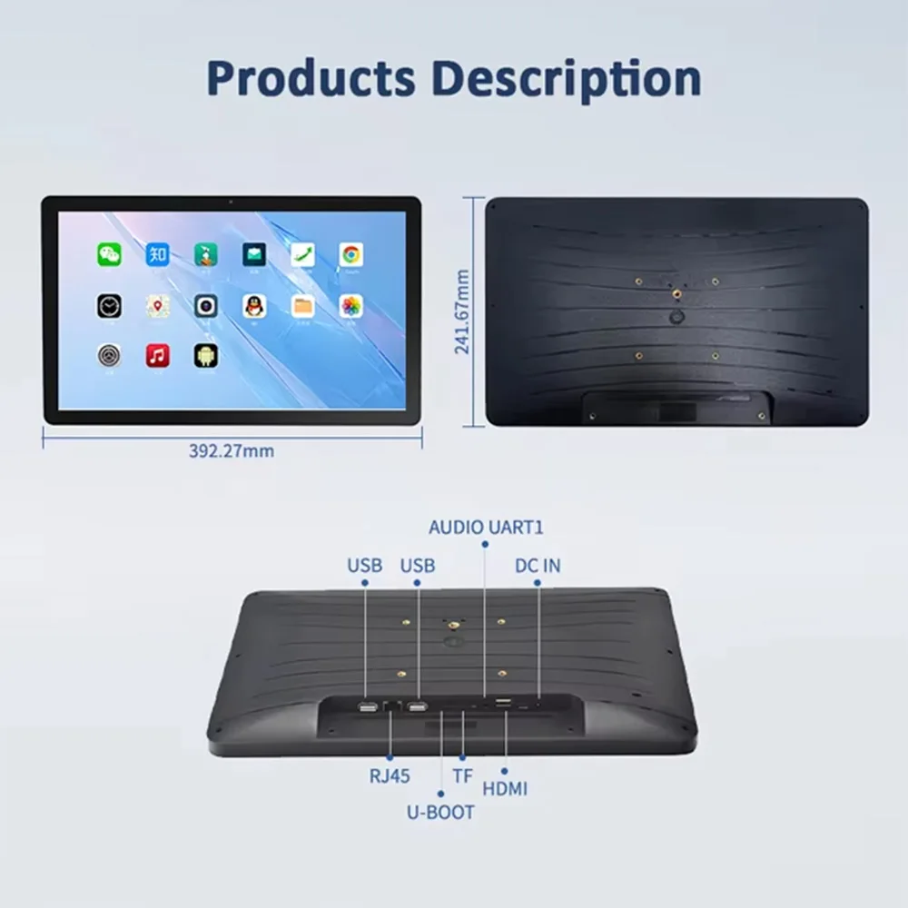 Wall-mounted 10.1-inch Android 14 commercial tablet capacitive touch screen smart home POE monitoring camera desktop display