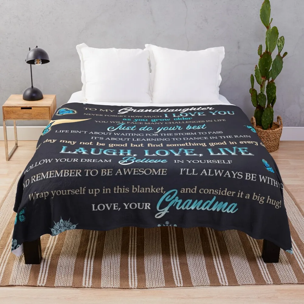 Grandma To Granddaughter Never Forget How Much I Love You Throw Blanket manga Kid'S blankets and throws Comforter Blankets