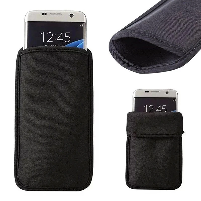 Universal Direct-Insert Neoprene Phone Pouch Waterproof Shockproof Scratch-Resistant Case 6.3-7.2
