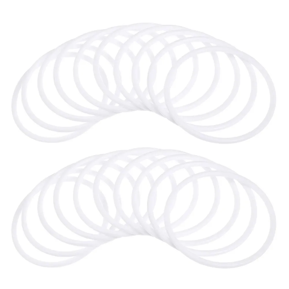 10PCS White Plastic Hoops Rings Smooth Surface Lightweight Dream Catcher Rings 6cm/8.5cm/10cm/12cm Round Shape Wreath Hoops