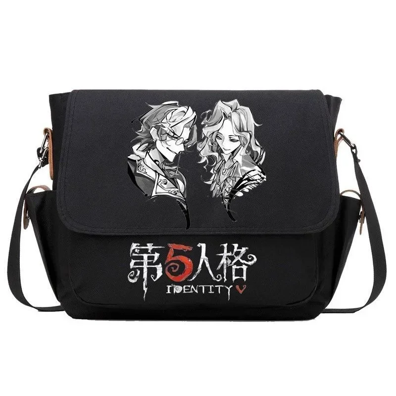 

29x24x9cm, Black Beige, Identity V, Student Kids Teens, Anime Messenger Crossbody Shoulder Bags For School Girls Boys