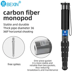 Camera Carbon Fiber Monopod Travel Shooting Monopod Mobile Phone Live Selfie Bracket Retractable Portable Monopod 1/4 Interface