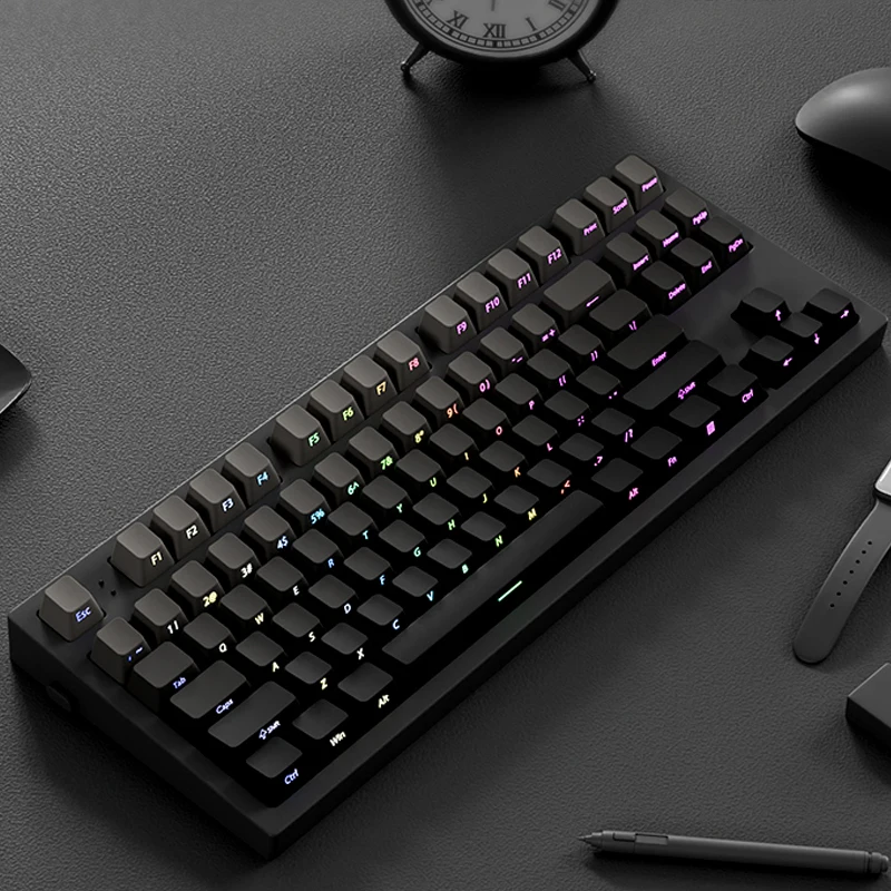 Gradient Grey PBT Side Printed Keycaps Double Shot Shine Through Custom Key caps OEM Profile for MX Switches Gaming Keyboard