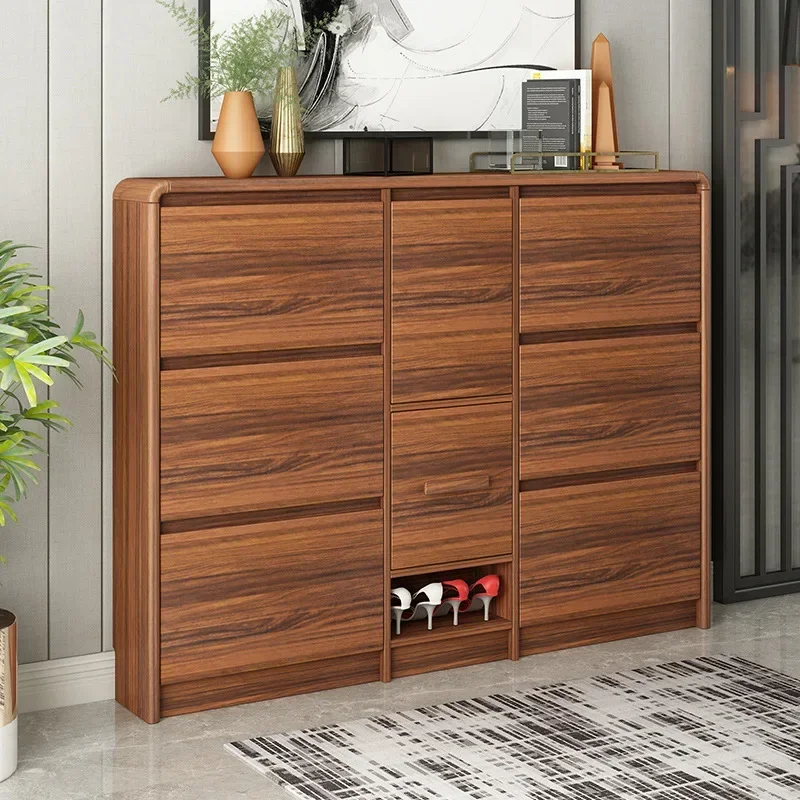 Wholesale Luxury Modern Recycled Pine Wooden Shoe Cabinet for Entryways Shoe Rack Cabinet Furniture