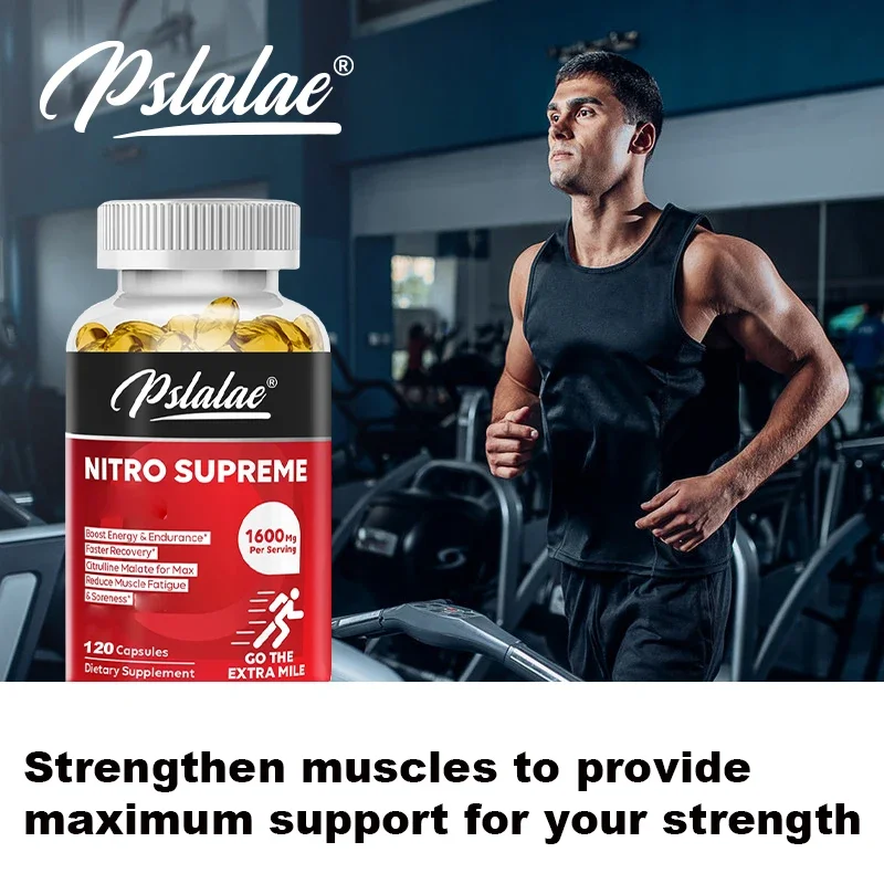 Natural Citrulline Malate Capsules, Premium Muscle Support Nitrogen Booster, Provides Strength Relief for Muscle Pain or Fatigue