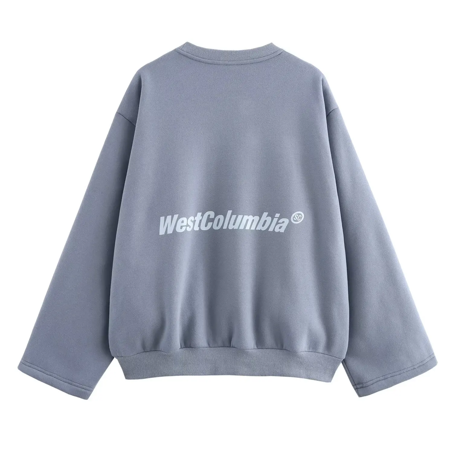 Withered American Retro Old School Columbia Letter Printed Color Blocked Round Neck Sweatshirt Women Pullover Tops