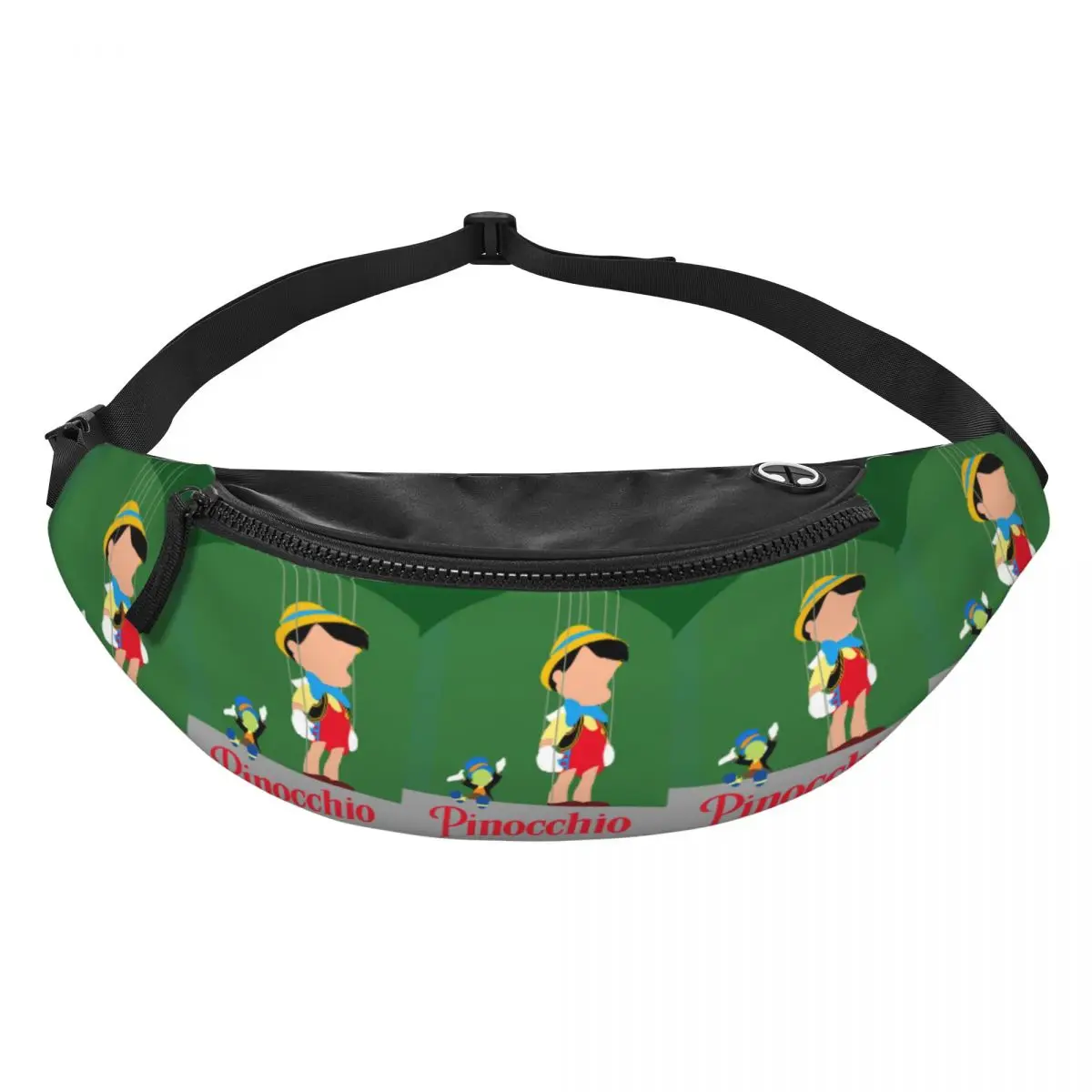 

Custom Casual Cartoon P-Pinocchio Fanny Pack for Running Men Women Crossbody Waist Bag Phone Money Pouch