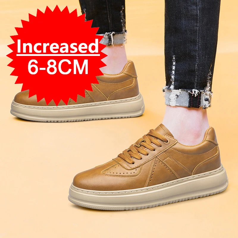 Autumn Lift Sneakers Men Elevator Shoes Height Increasing Shoes for Man Insoles 8CM Hidden Heels Sports Inner Heightening Shoes