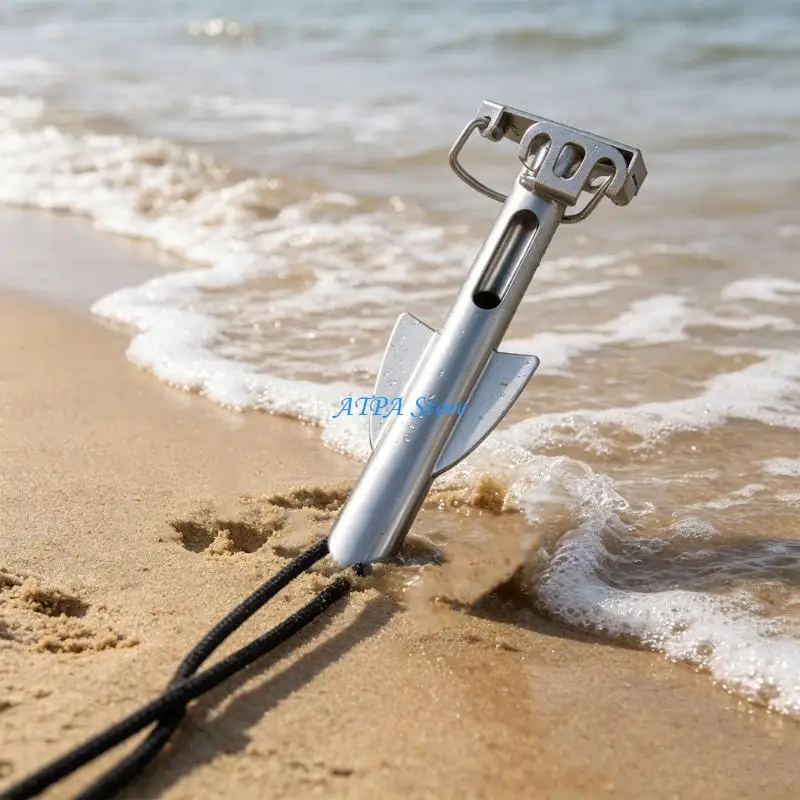 U13C Lake and River Beach Mooring Tool in Stainless Steel for Small Boats and Float Tubes, Shallow Water Anchors Use