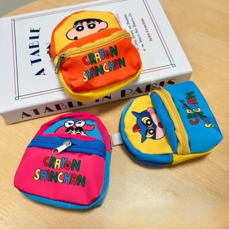 Cute Crayon Shin-chan Storage Bag Portable Purse Decorative Keychain Pendant Anime Phone Lanyard Mini Earphone Case Cartoon Gift