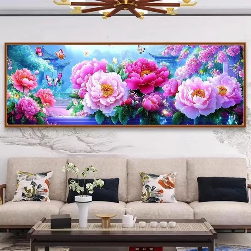 

9CT 11CT пион бабочка предварительно напечатанный набор для вышивки крестом «сделай сам» ремесленная нить игла поделки большой размер