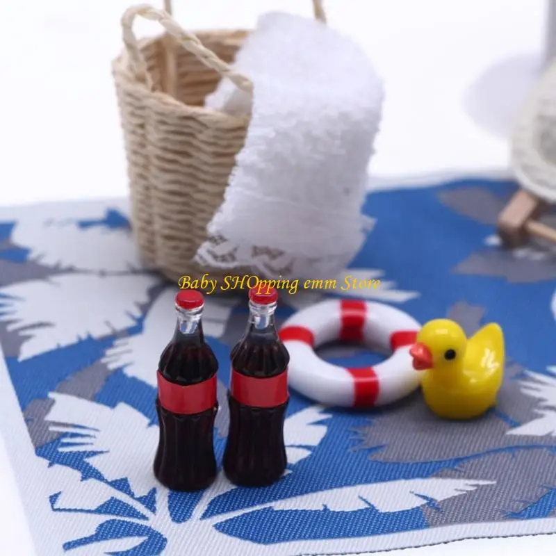 23GD Houten strandscèneaccessoires met miniatuurmeubilair Poppenhuisscènedecoratie voor kinderen Creatief fantasiespel