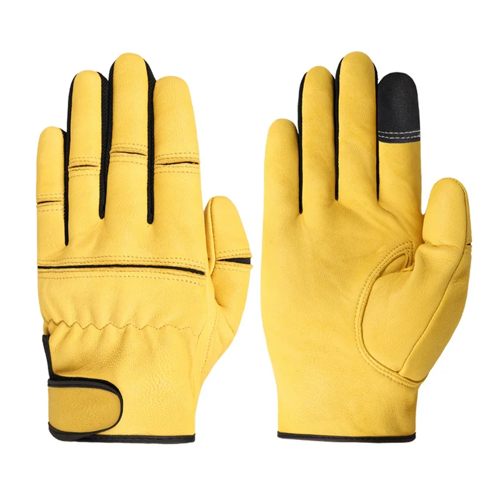 Labor Protection Work Gloves Leather Wear-resistant Sheepskin Hunting Protection Machine Repair Motorcycle Driver Gardening