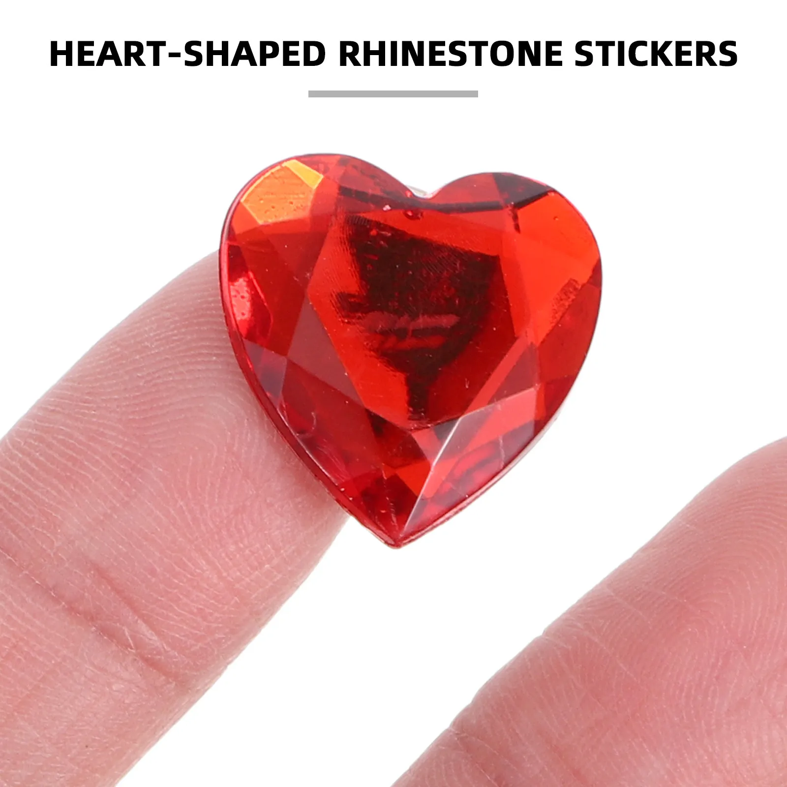 12Pcs Heart Gemstone Stickers Acrylic Waterproof Rhinestones Self Adhesive for Nail Art Crafts Face Decoration Scrapbooking