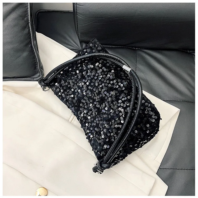 Homefish Koreanische Pailletten-Mini-Umhängetasche für Damen, glitzernde Einzelschulter-Handtasche, vielseitig einsetzbar für den Alltag, Party, Dating, kleine Geldbörse, Geschenk – Detail 3
