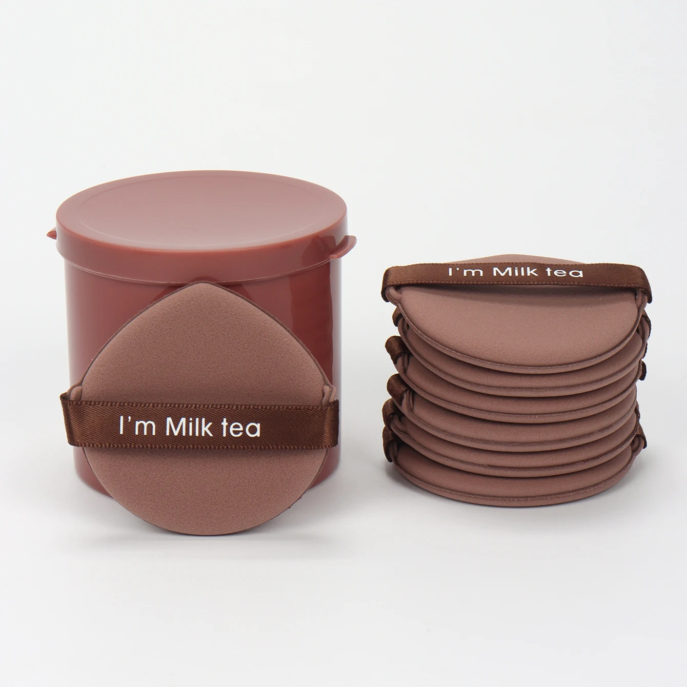 ชุดพัฟแต่งหน้ารูปสตรอว์เบอร์รี่ QIWU 7 ชิ้น/กล่อง พัฟแต่งหน้าสองด้านสำหรับผู้หญิง ฟองน้ำแต่งหน้าเนื้อนุ่ม อุปกรณ์แต่งหน้าสำหรับลงแป้ง