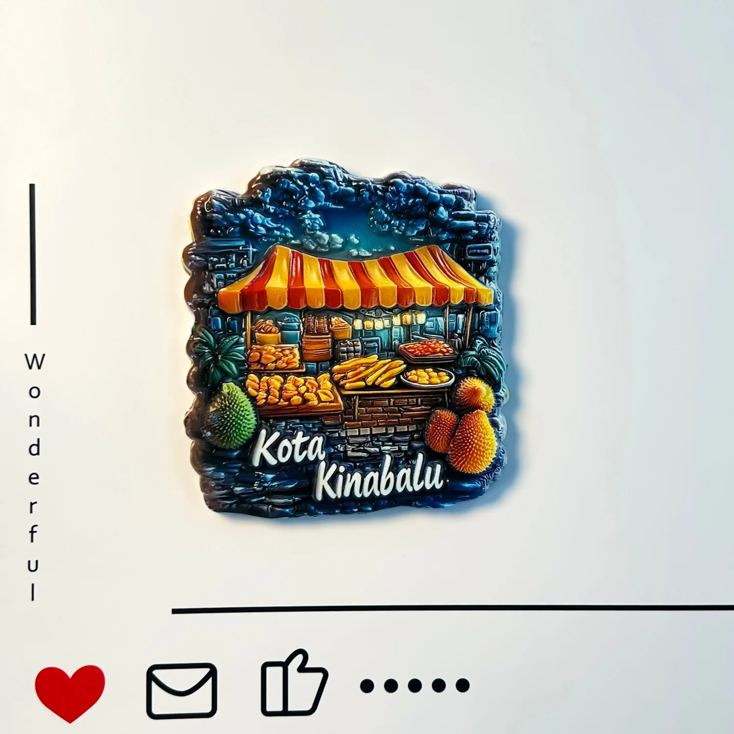 Malaysia, Sabah, Apibi Market, Landscape, Tourist Souvenirs, Tropical Fruit Stalls, Urban Landscape, Magnetic Stickers