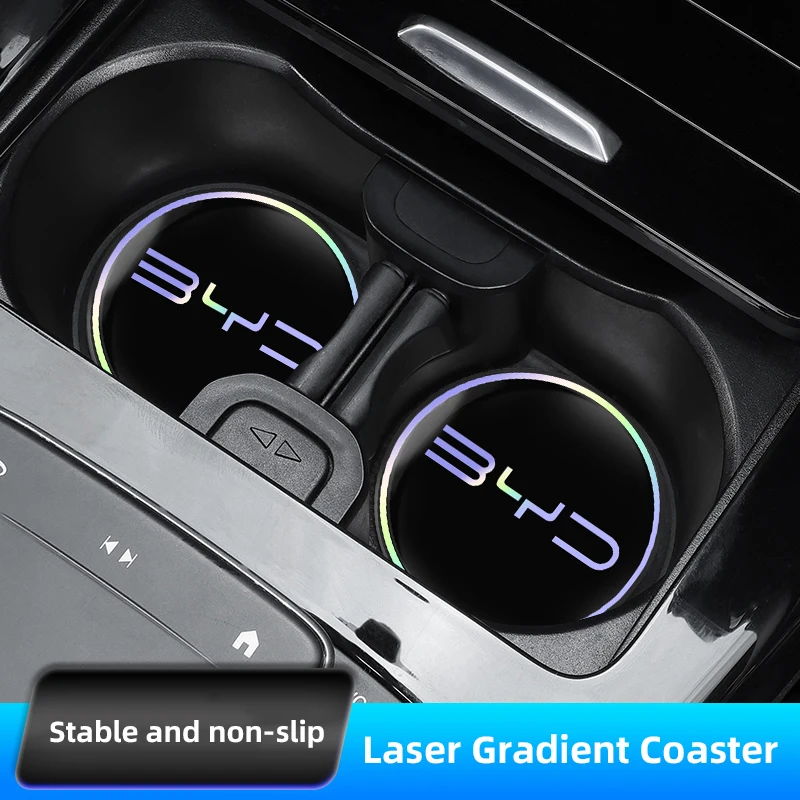 2Pcs Car Water Cup Mat Auto Interior Storage Pad Accessories For BYD Tang F3 E6 Atto3 Yuan Plus Song Max F0 G3 I3 Ea1 Dmi 2din