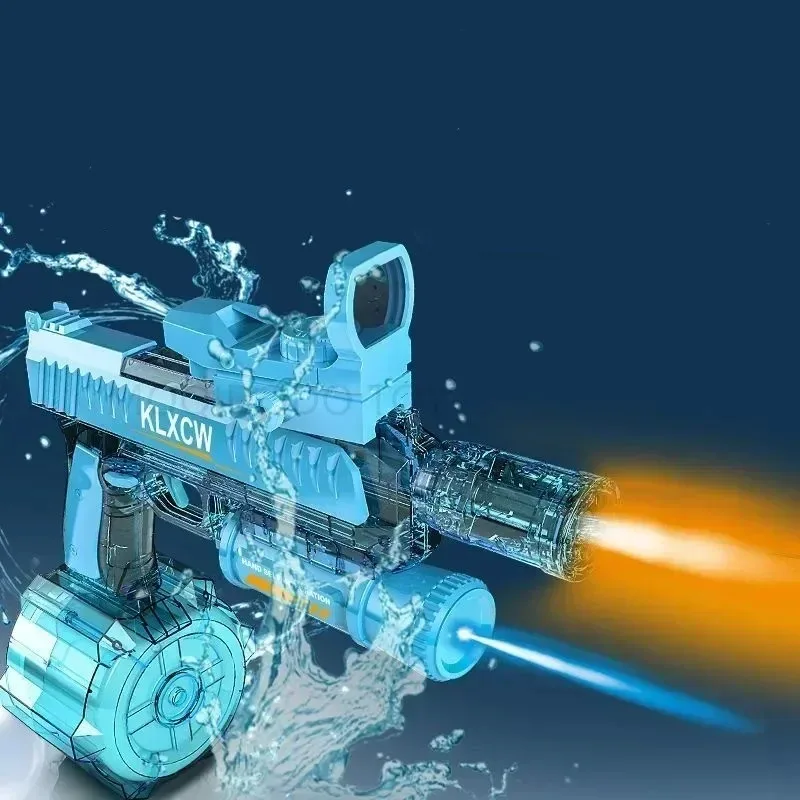 Automatic LED Glock Squirt Water Gun Toy Sight Electric Water Pistol Toy Continuous Blaster Summer Pool Toys for Boys Kids Gifts