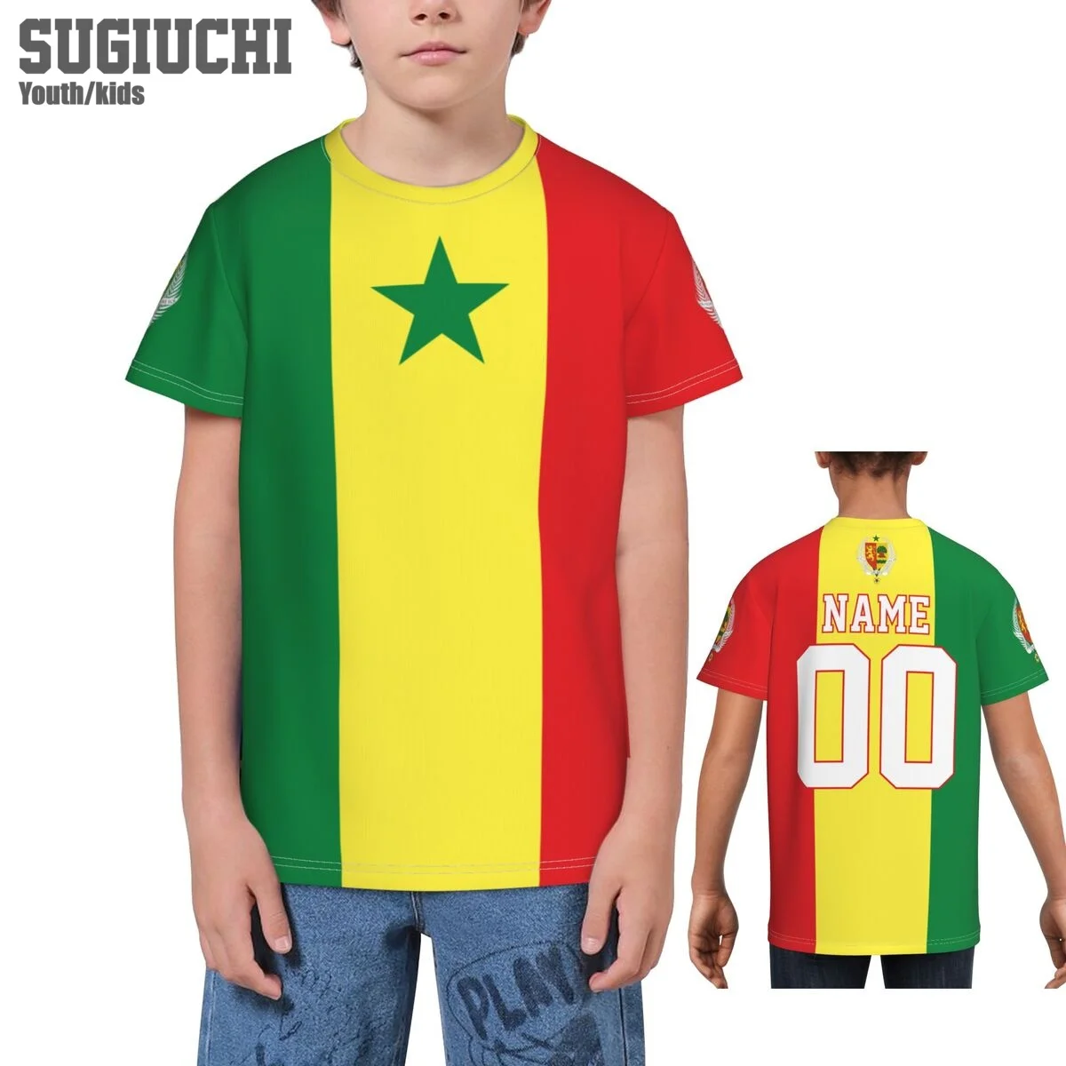 Custom Name Number Senegal Flag Emblem 3D T-shirts For Kids Youth Boy/Girl Tees jersey Soccer Football Fans Gift T shirt