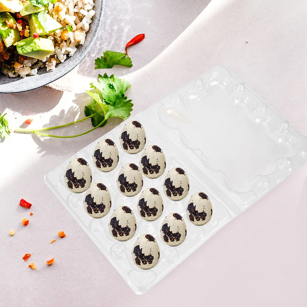 

20pcs Quail Egg Tray Transparent Clear Plastic Container Egg Storage Box Kitchen Counter Holders Home Supplies
